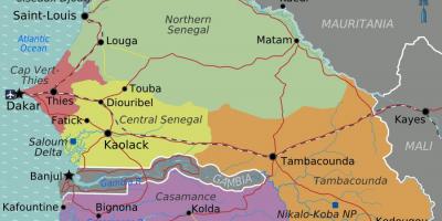Kartta Senegalin poliittinen